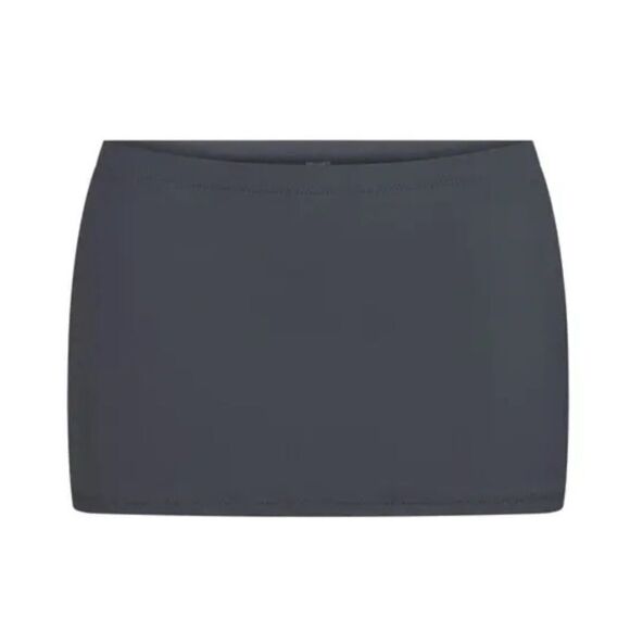 NWT SKIMS Recycled Swim Micro Mini Skirt In Gunmetal Gray Swimsuit Skirt - Picture 4 of 6